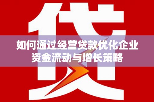 暖暖如何通过经营贷款优化企业资金流动与增长策略