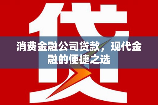 果洛消费金融公司贷款，现代金融的便捷之选