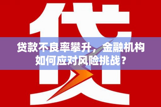 忠县贷款不良率攀升，金融机构如何应对风险挑战？