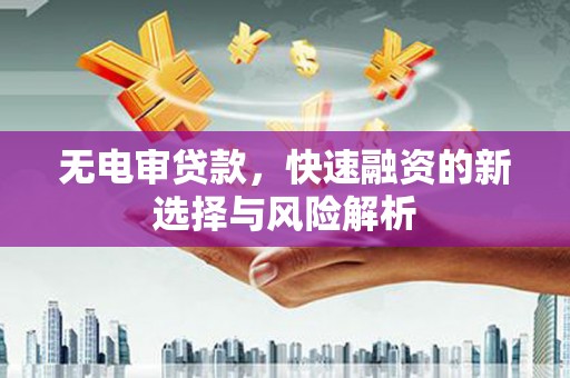 海东无电审贷款，快速融资的新选择与风险解析