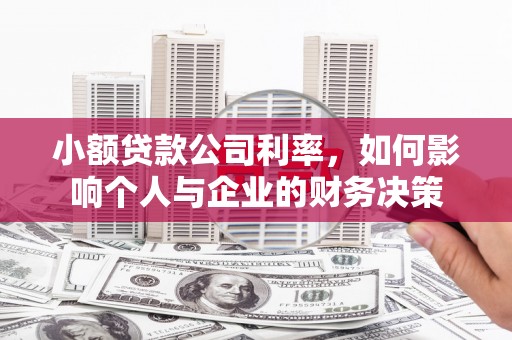 四川小额贷款公司利率，如何影响个人与企业的财务决策