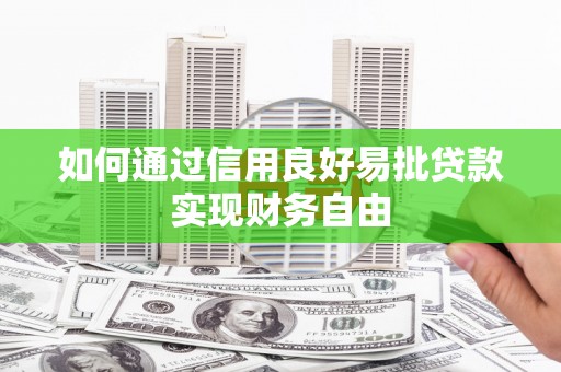 紫阳如何通过信用良好易批贷款实现财务自由