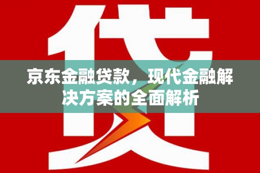 金溪京东金融贷款，现代金融解决方案的全面解析