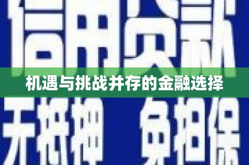贞丰机遇与挑战并存的金融选择